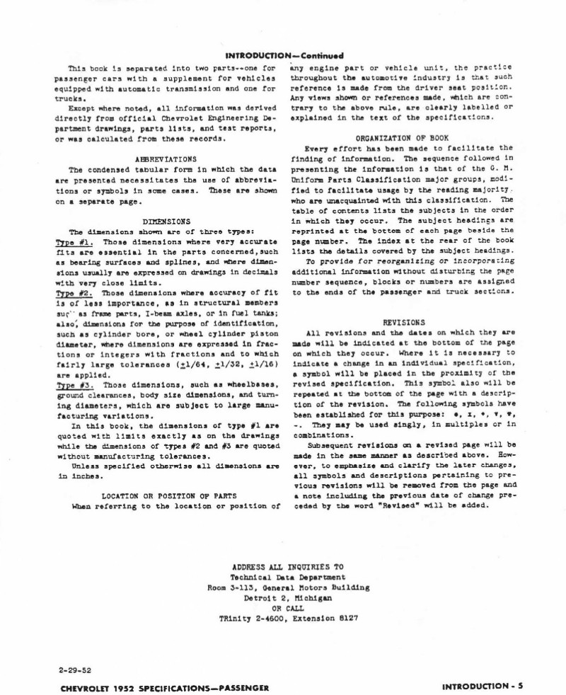 1952 Chevrolet Specifications Page 41